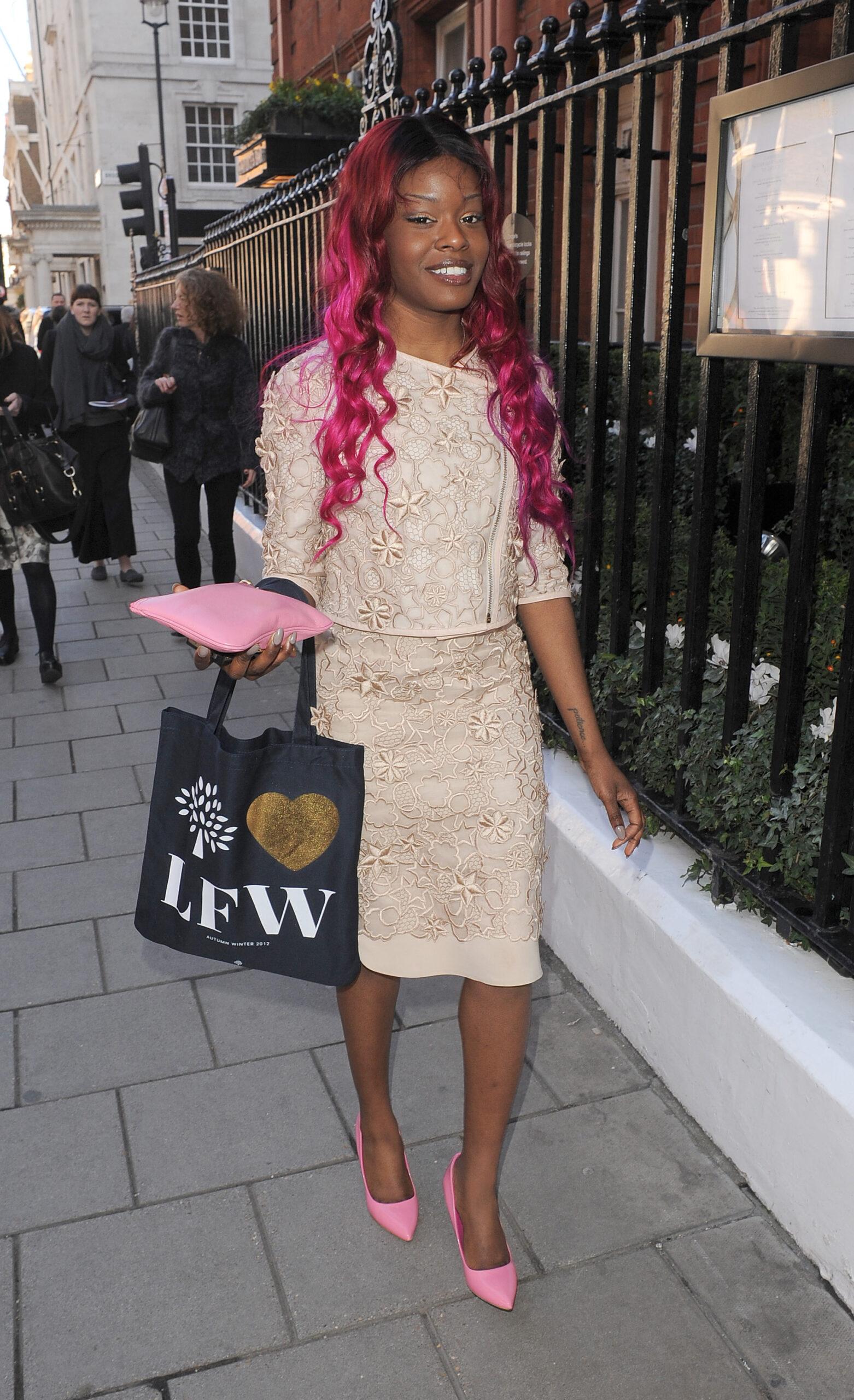 Azealia Banks attends the London Fashion Week a/w 2012 Mulberry catwalk show