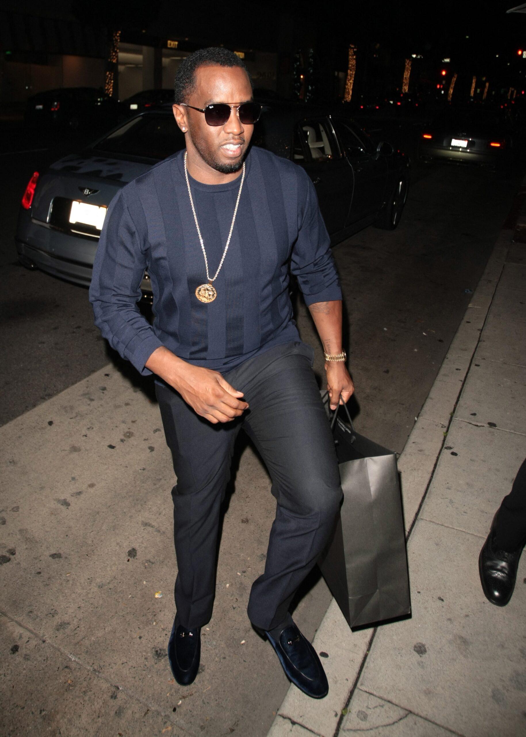 P Diddy attends Mary J Blige's birthday celebration at Mr.Chow , in Beverly Hills, CA