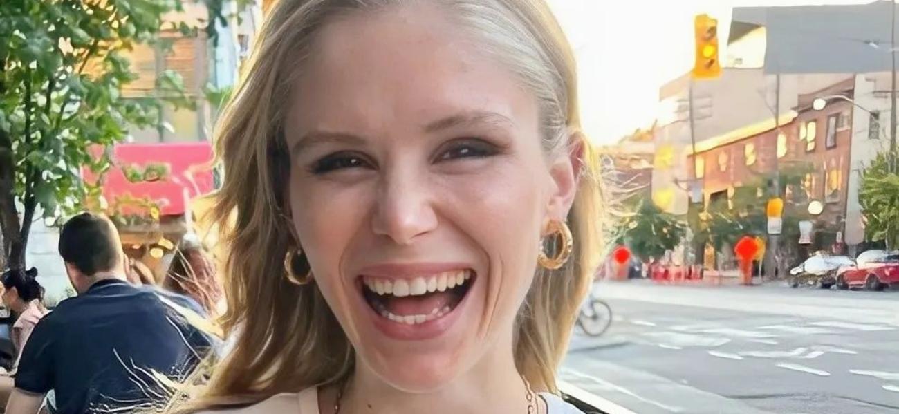 Erin Moriarty laughing outdoors