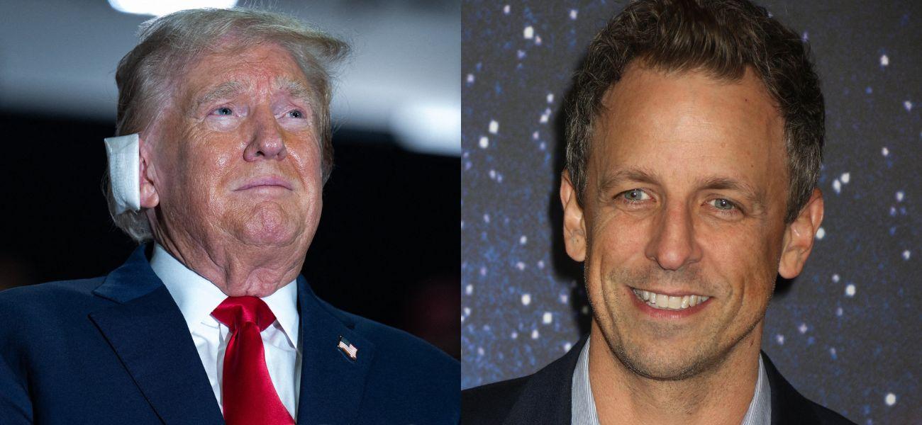 Donald Trump (left) Seth Myers (right)