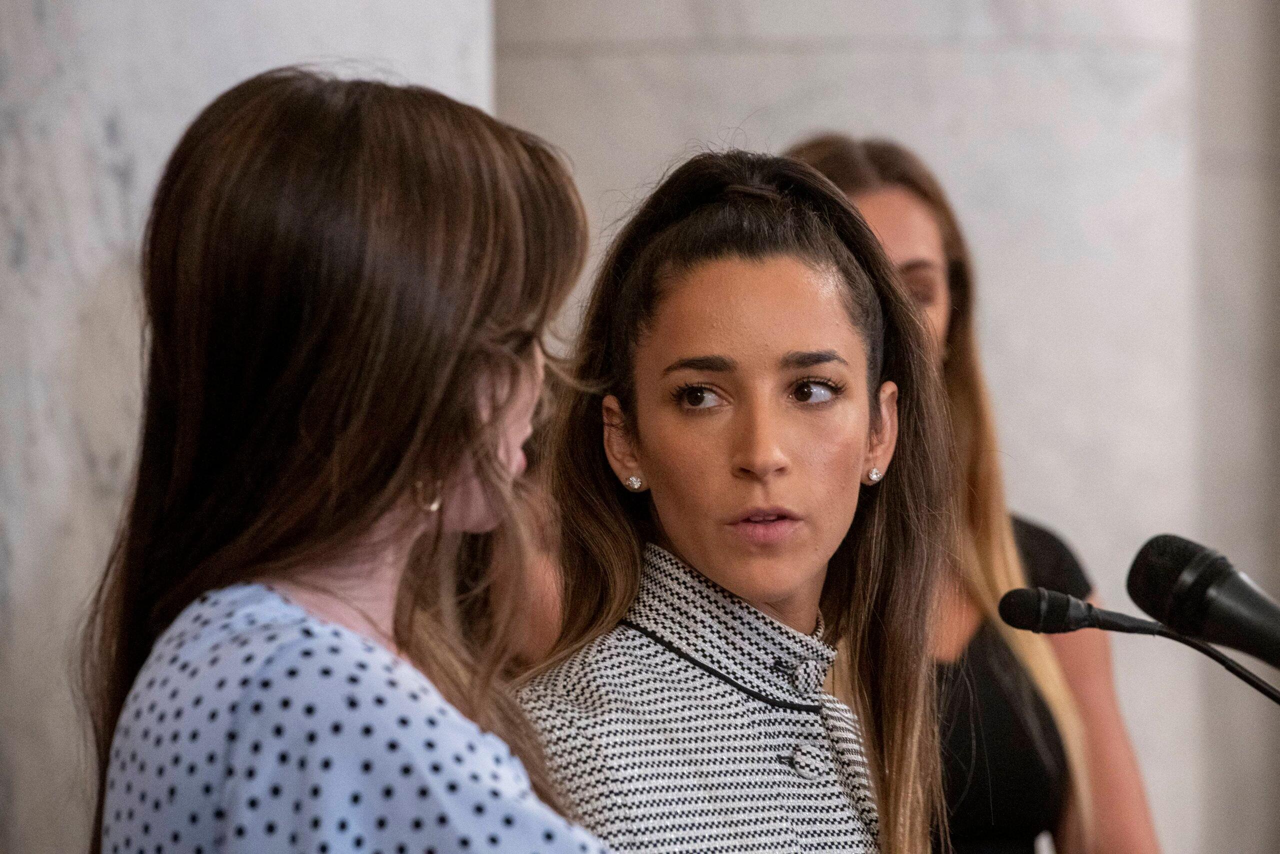 Aly Raisman at hearing on the FBI handling of the Larry Nassar investigation of sexual abuse of gymnasts