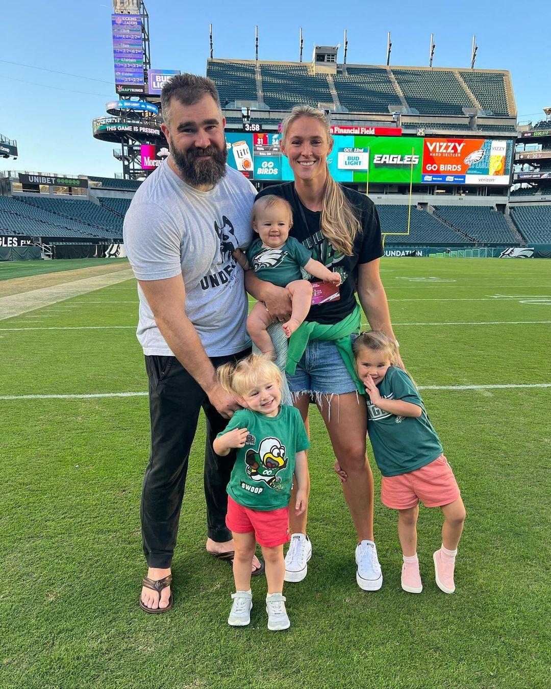 The Kelce Family on the football field