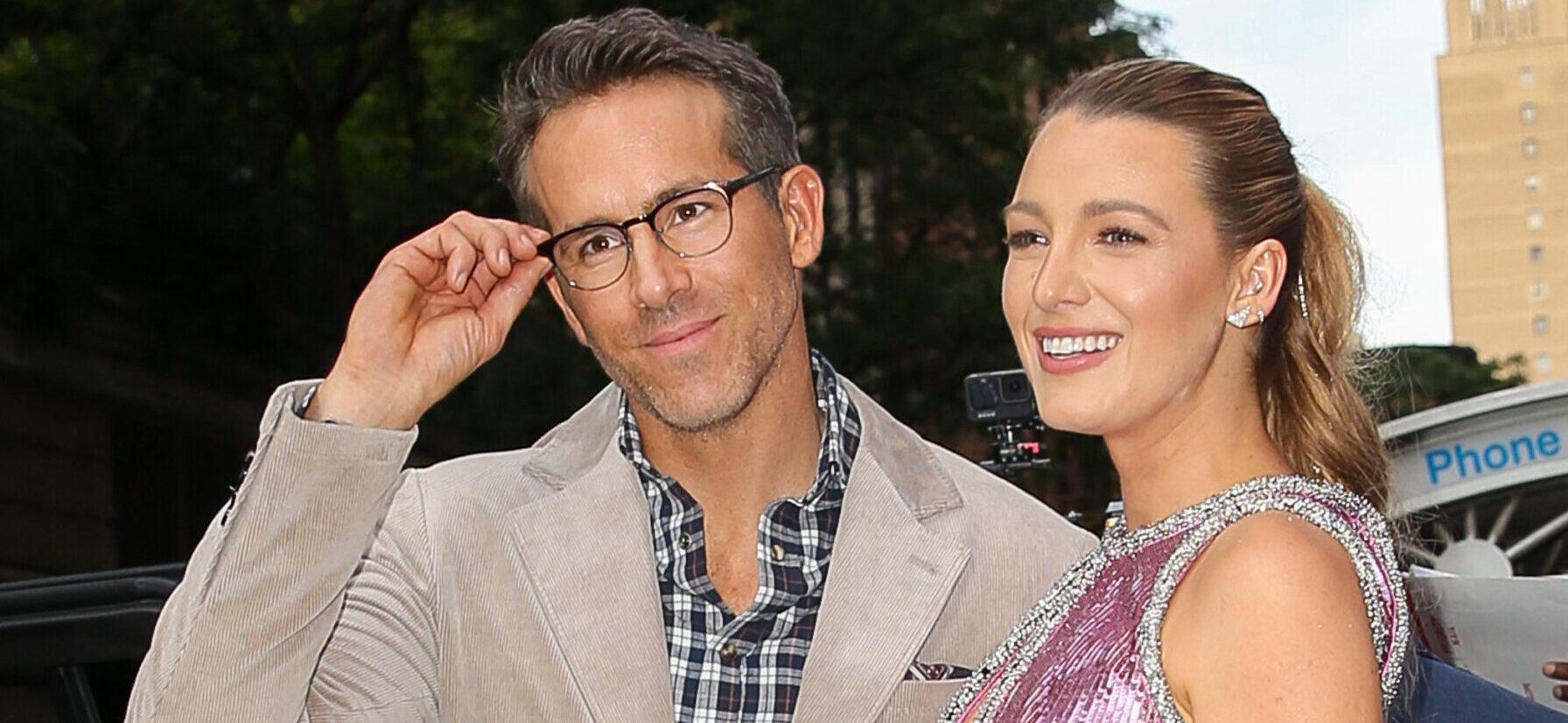 Blake Lively and Ryan Reynolds pose together while attending at the Free Guy Premiere in NYC