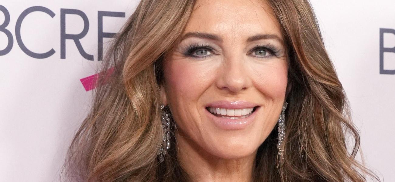 Elizabeth Hurley smiles at an event