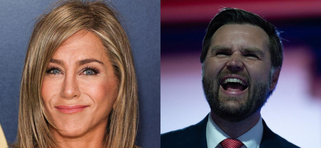 Jennifer Aniston (left) JD Vance (right)