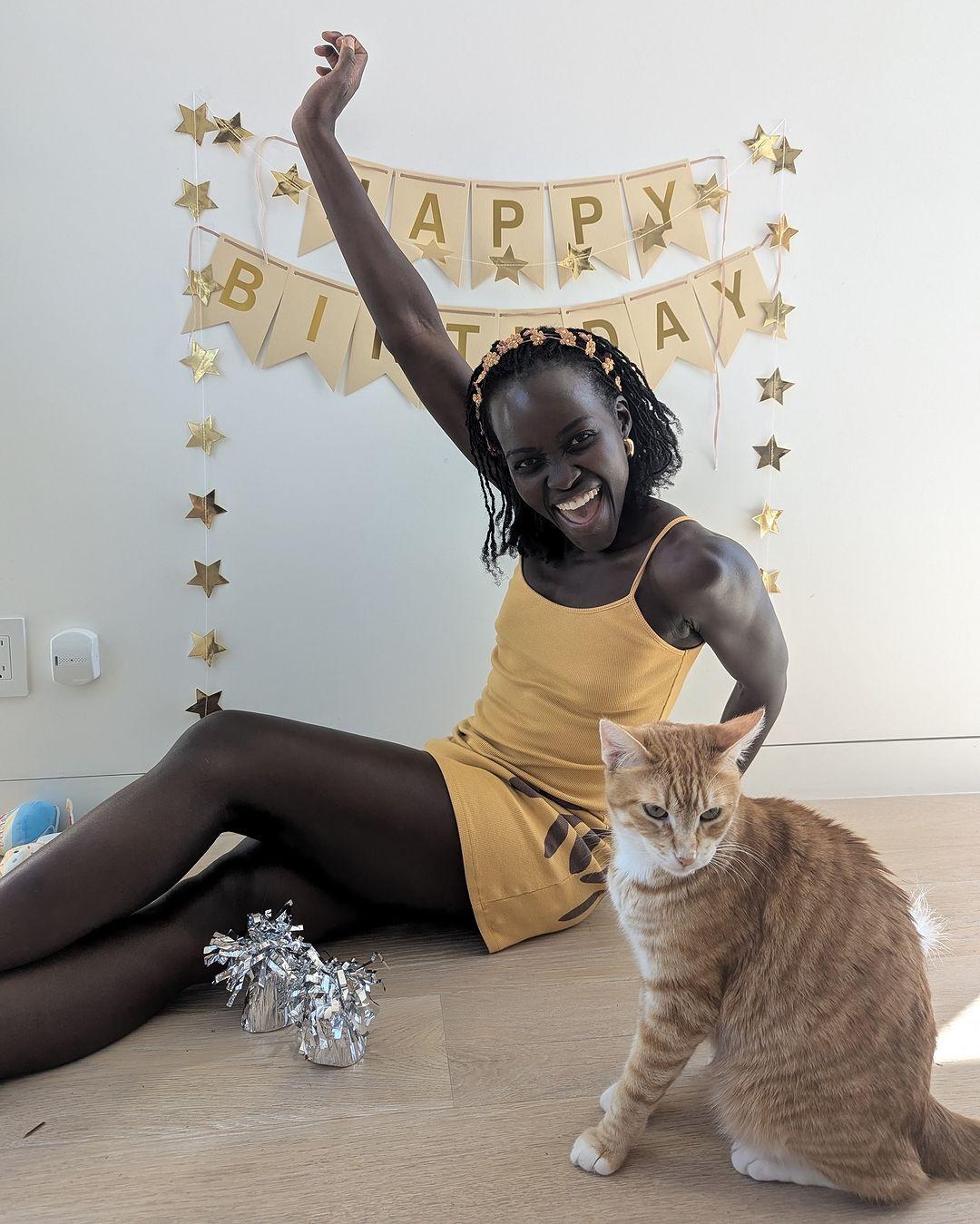 Lupita Nyong'o and her cat