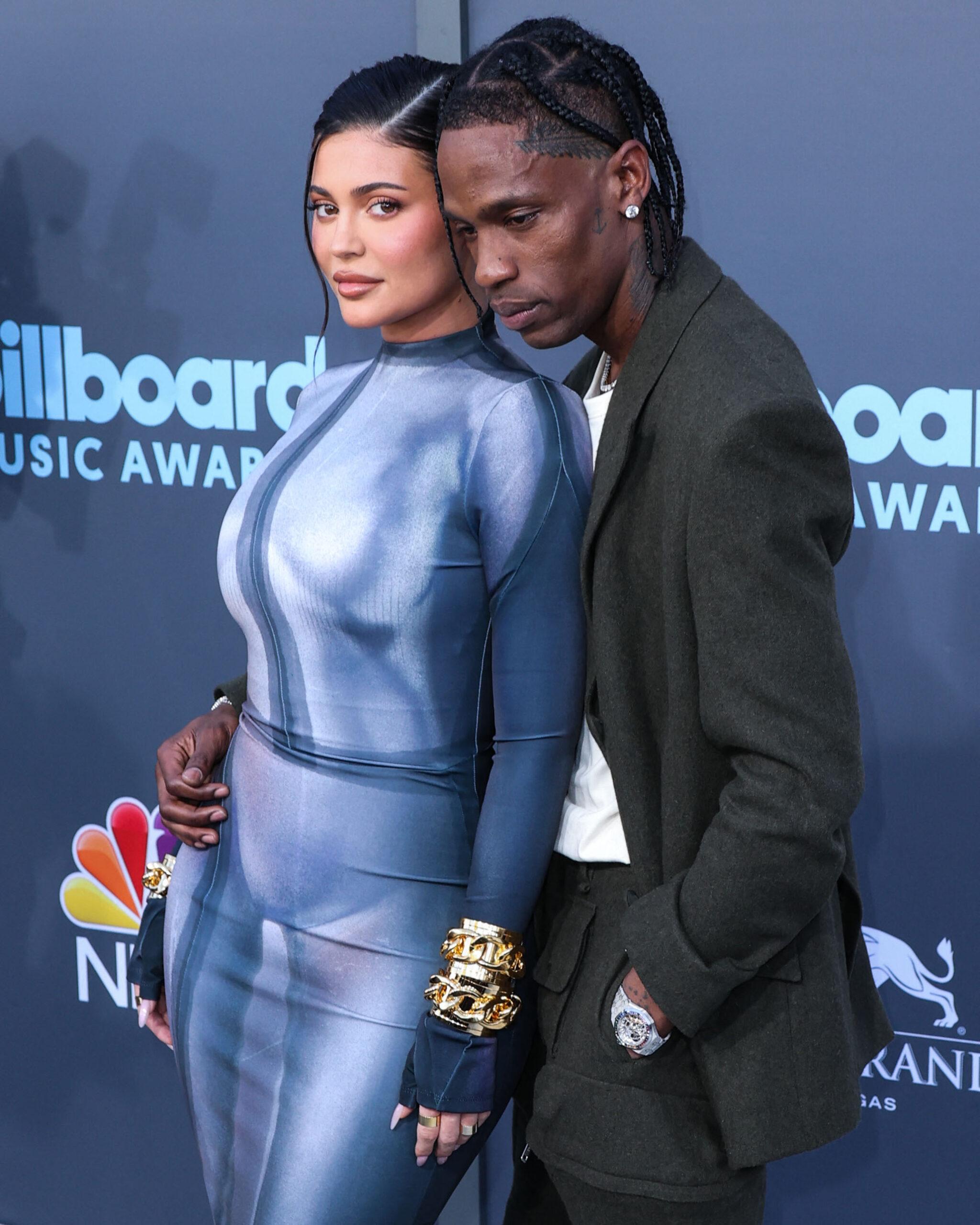 Kylie Jenner and boyfriend Travis Scott arrive at the 2022 Billboard Music Awards