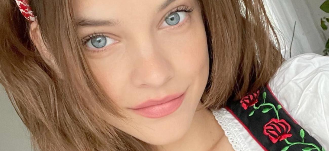 Barbara Palvin takes a selfie close up