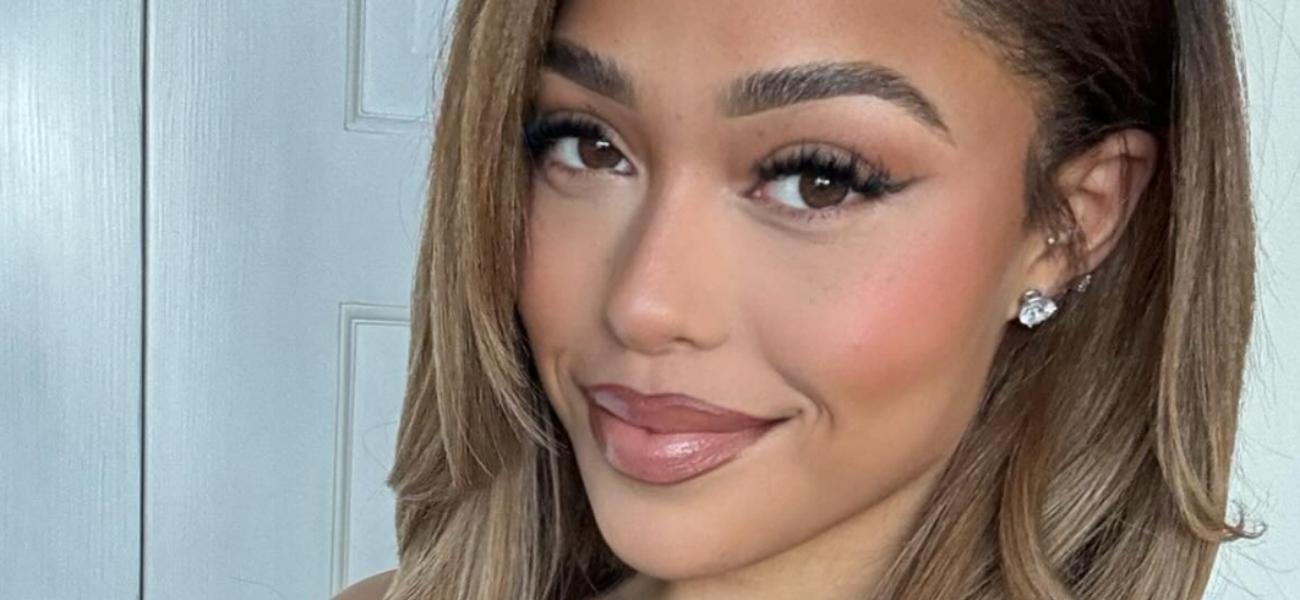 Jordyn Woods poses close up