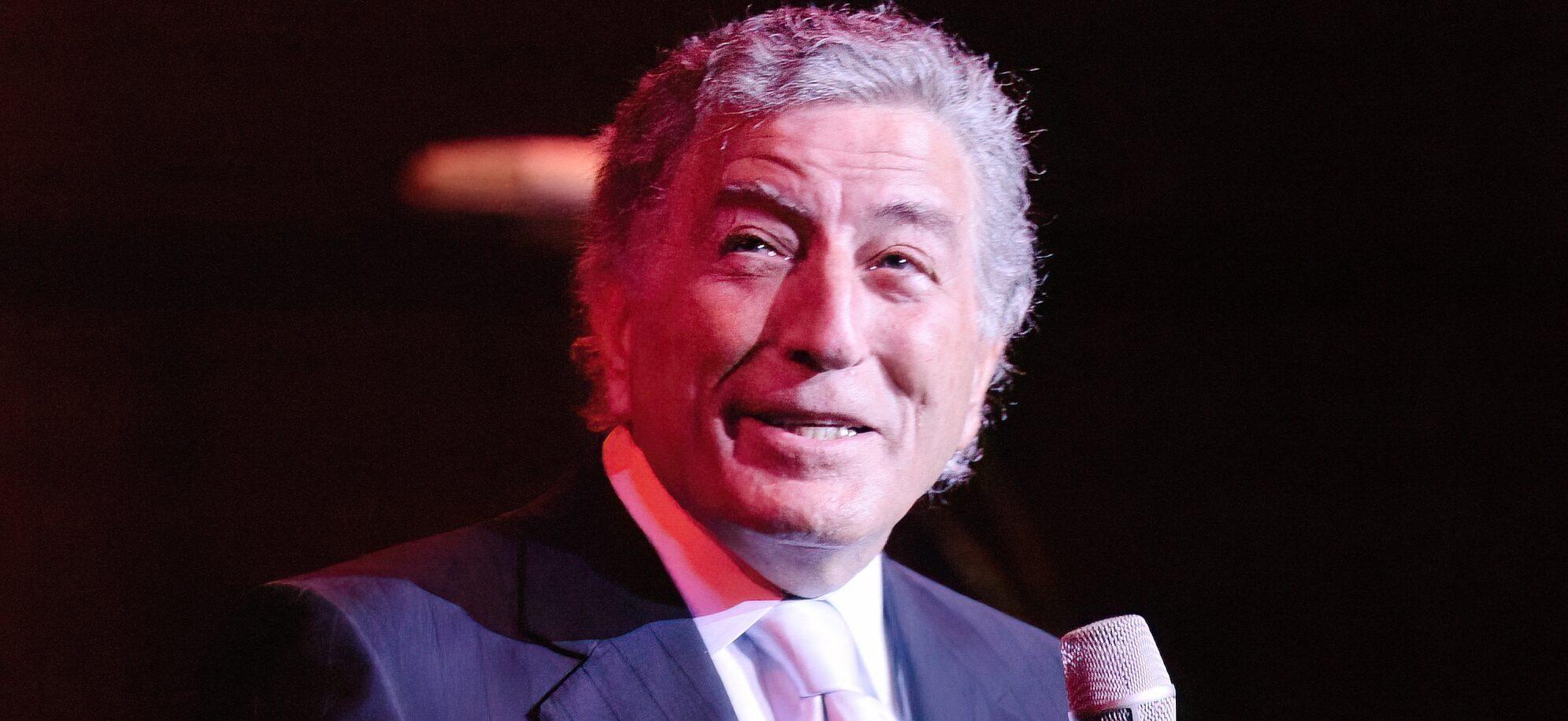 Legendary jazz singer Tony Bennett who died today (Friday) , pictured singing live at the Royal Concert Hall in Glasgow in 2005