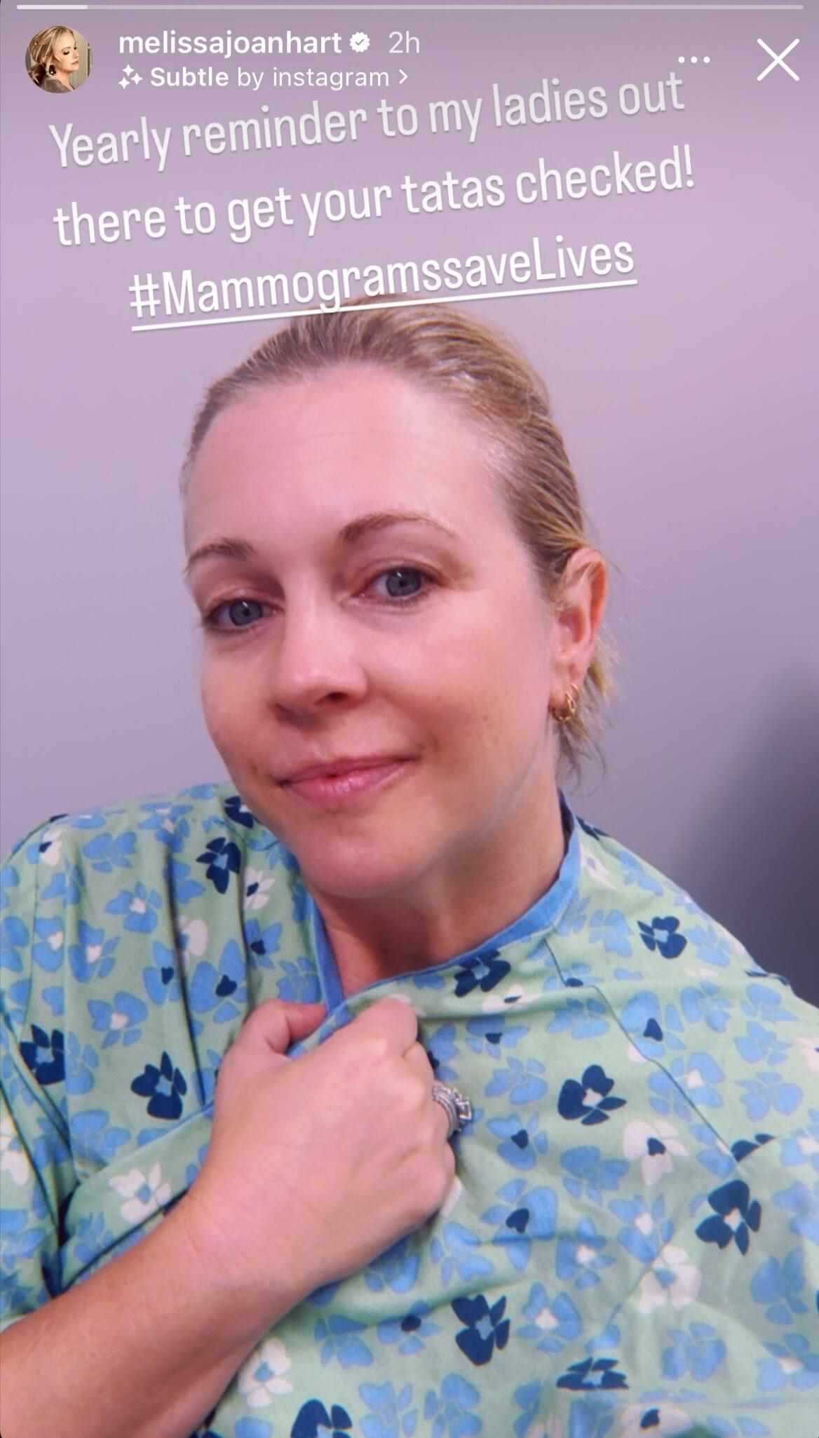 Melissa Joan Hart shares annual Mammogram reminder