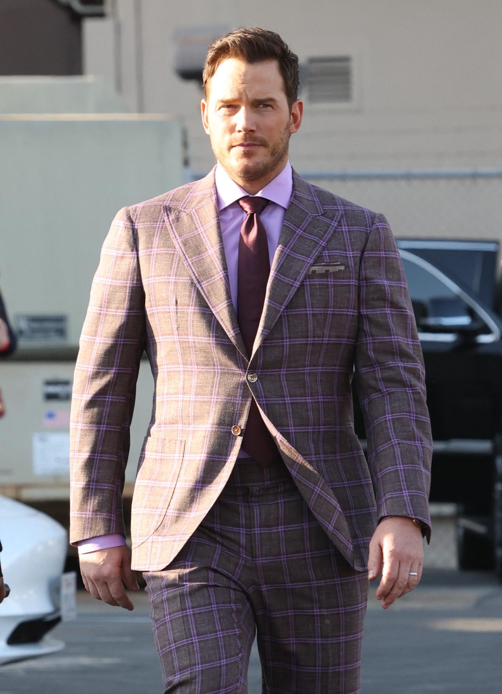 Chris Pratt seen at the Jimmy Kimmel show looking dapper