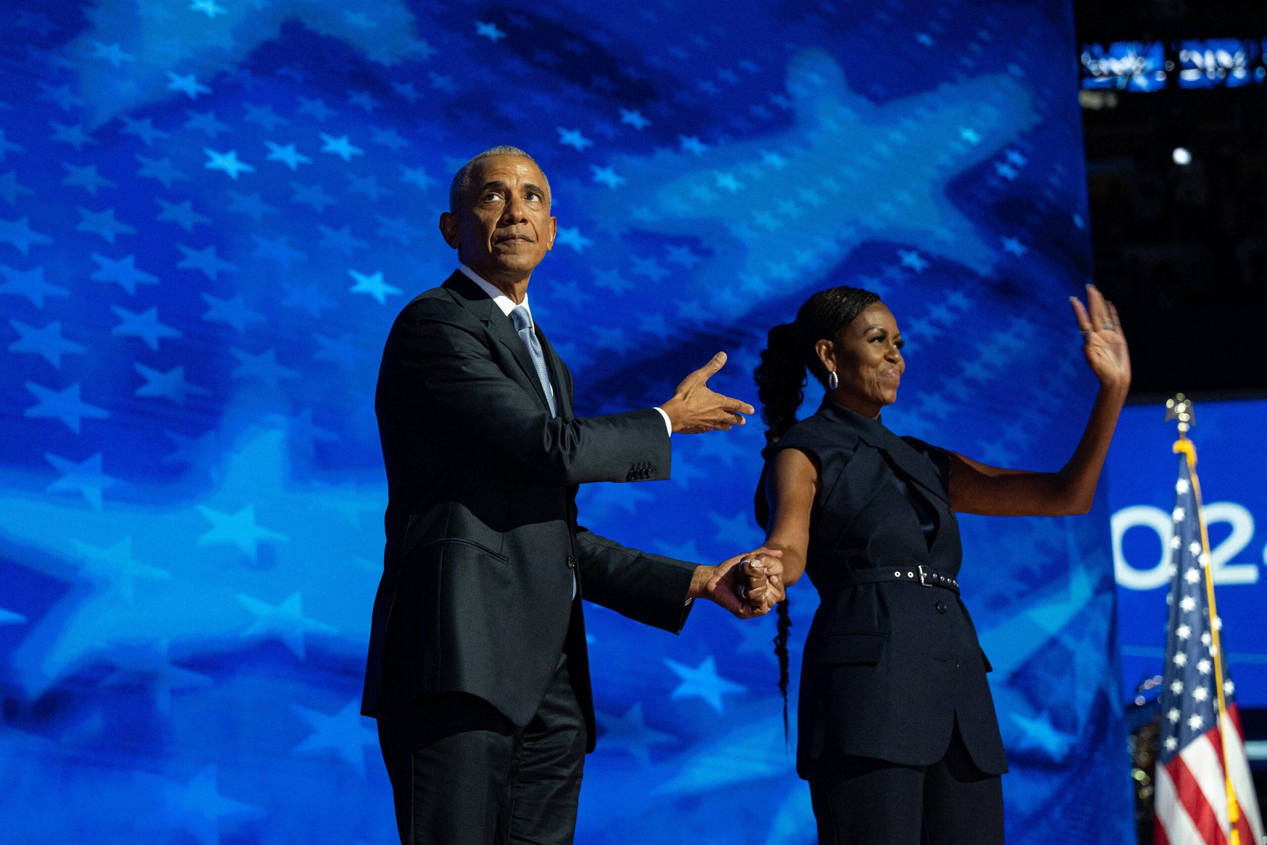 Barack and Michelle Obama at the 2024 Democratic National Convention