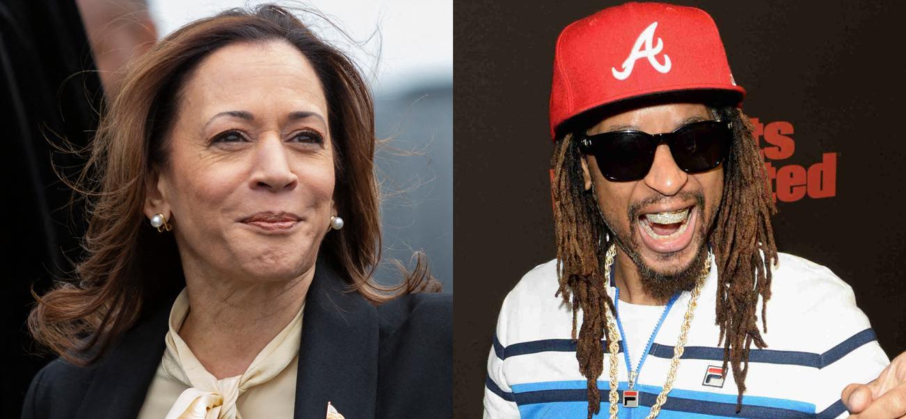 A photo collage of Kamala Harris and Lil Jon