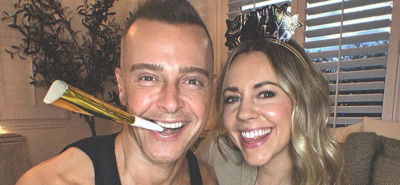 A photo of Joey Lawrence and Samantha Lawrence smiling