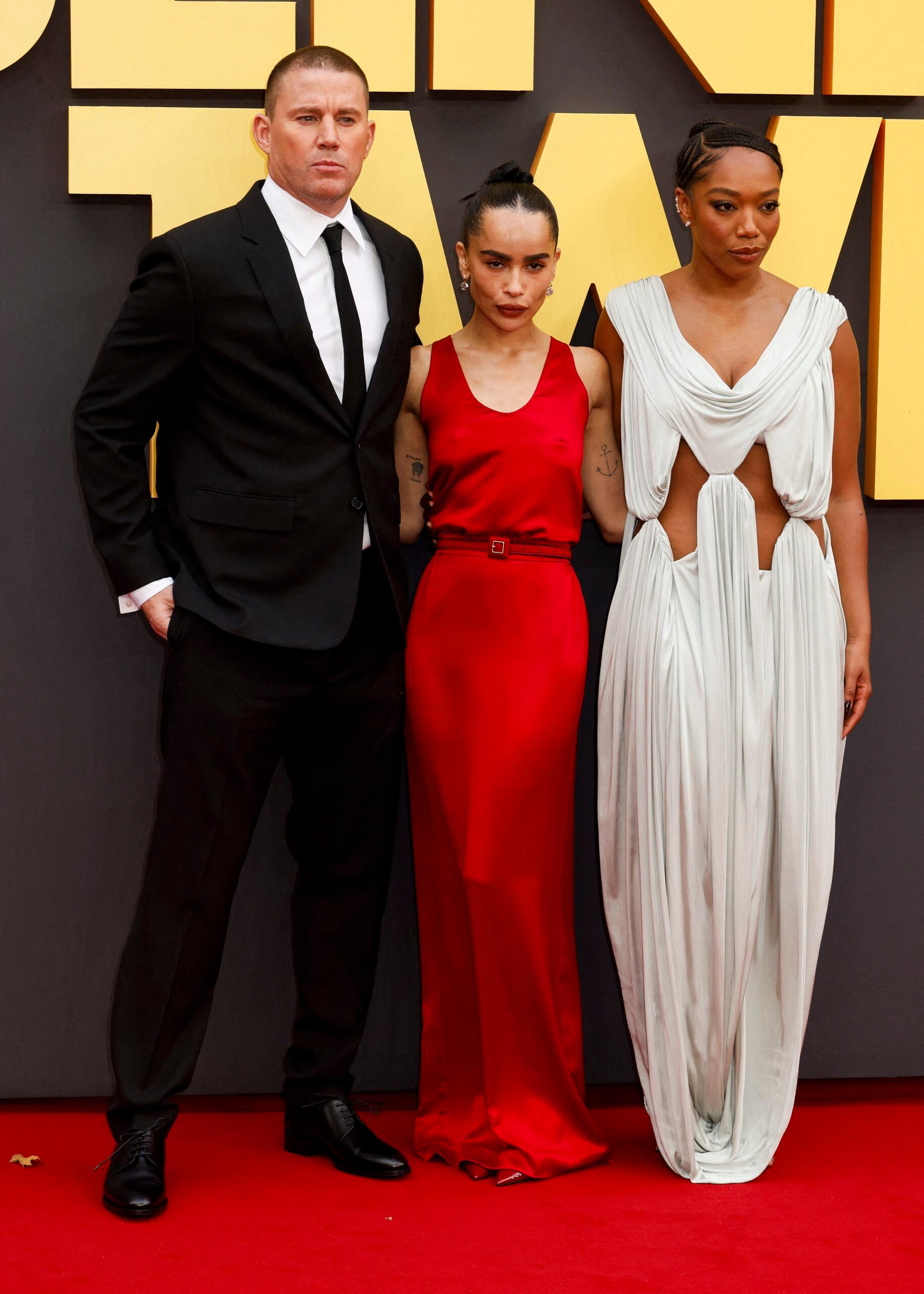 Channing Tatum, Zoe Kravitz, and Naomi Ackie at Blink Twice premiere