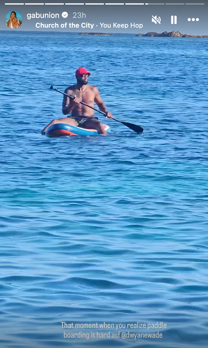 Dwayne Wade attempts to paddleboard