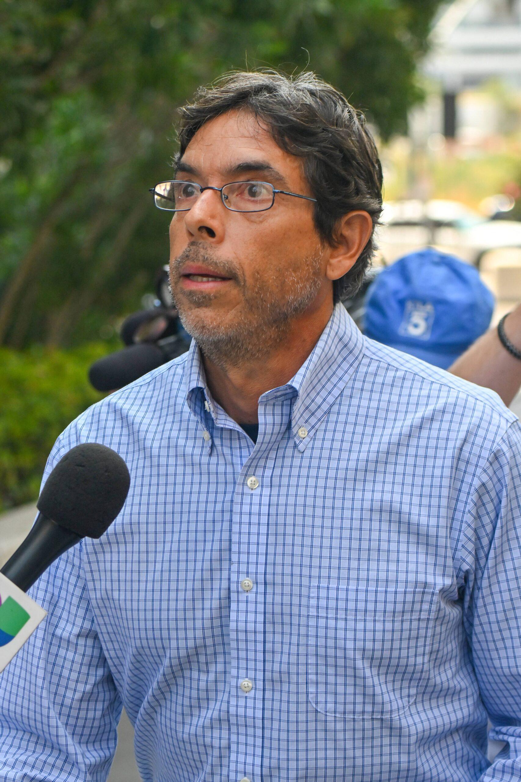 Dr. Mark Chavez, 54, of San Diego, is seen arriving at court in Los Angeles after reaching a plea agreement with prosecutors earlier this month and would be the third person to plead guilty in the aftermath of the "Friends" star's fatal overdose last year.