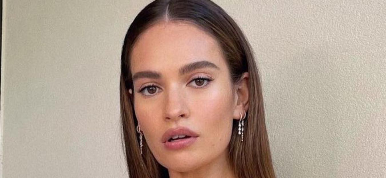 Lily James Stuns In Polka-Dot Dress That Bares Her Cleavage In Selfie