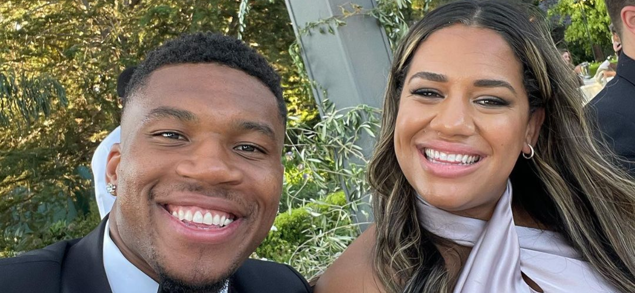 Giannis Antetokounmpo and Mariah Riddlesprigger