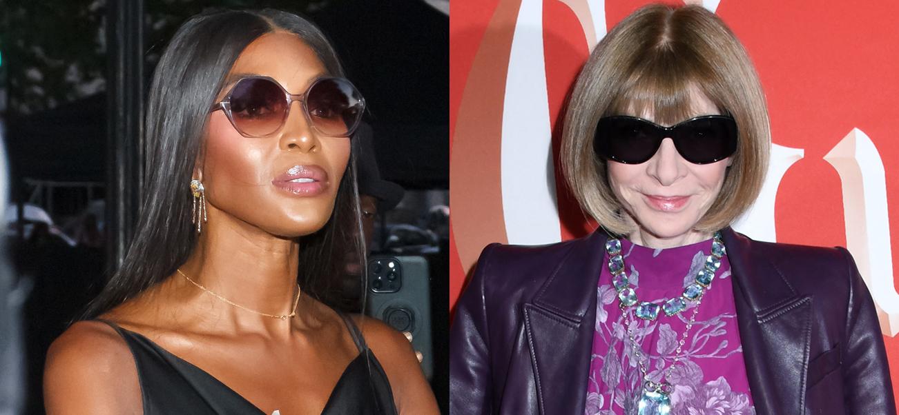 A photo collage of Naomi Campbell and Anna Wintour