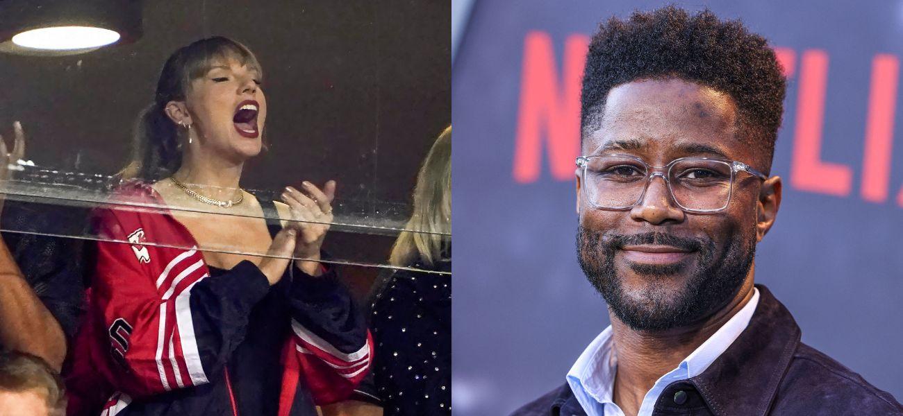 Taylor Swift (left) Nate Burleson (right)