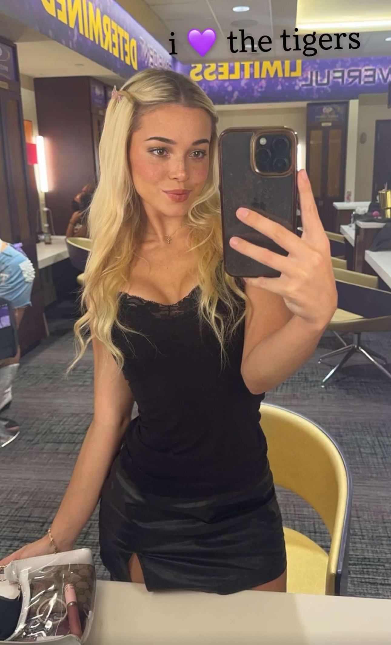 Olivia Dunne snaps a selfie.