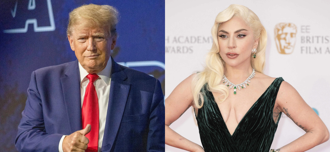 Photo collage of Donald Trump and Lady Gaga