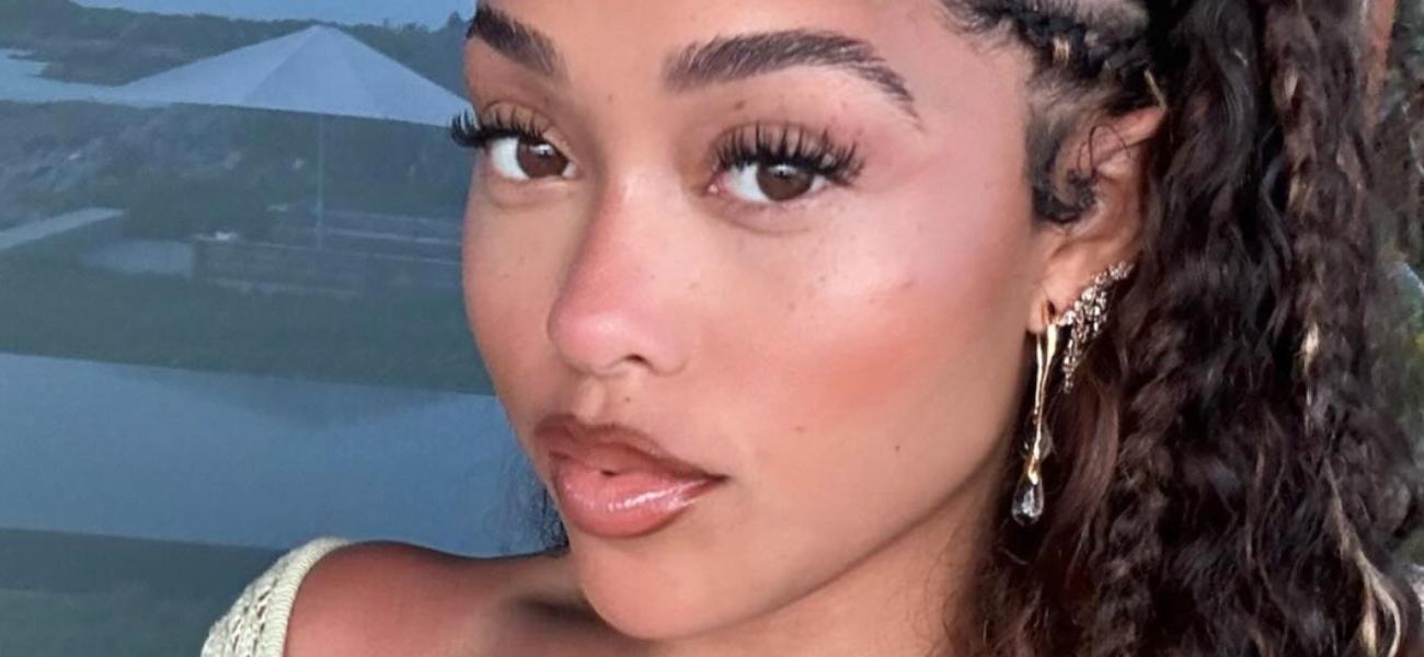 Jordyn Woods poses close up