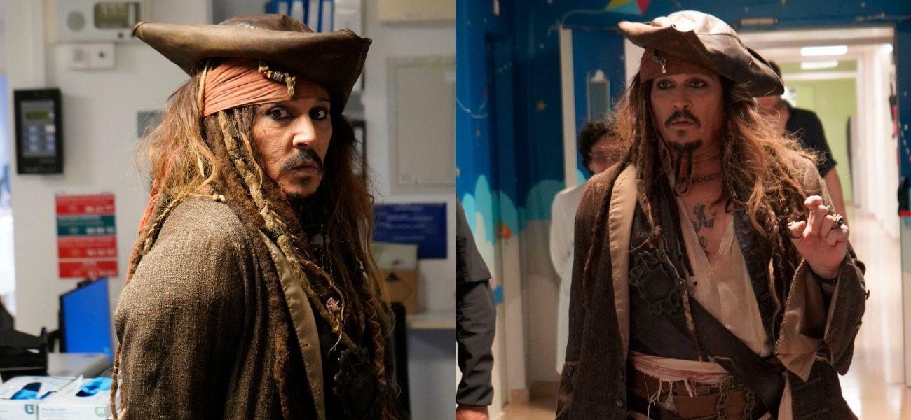 Johnny Depp Delights Children At A Hospital In Spain While Dressed As Captain Jack Sparrow