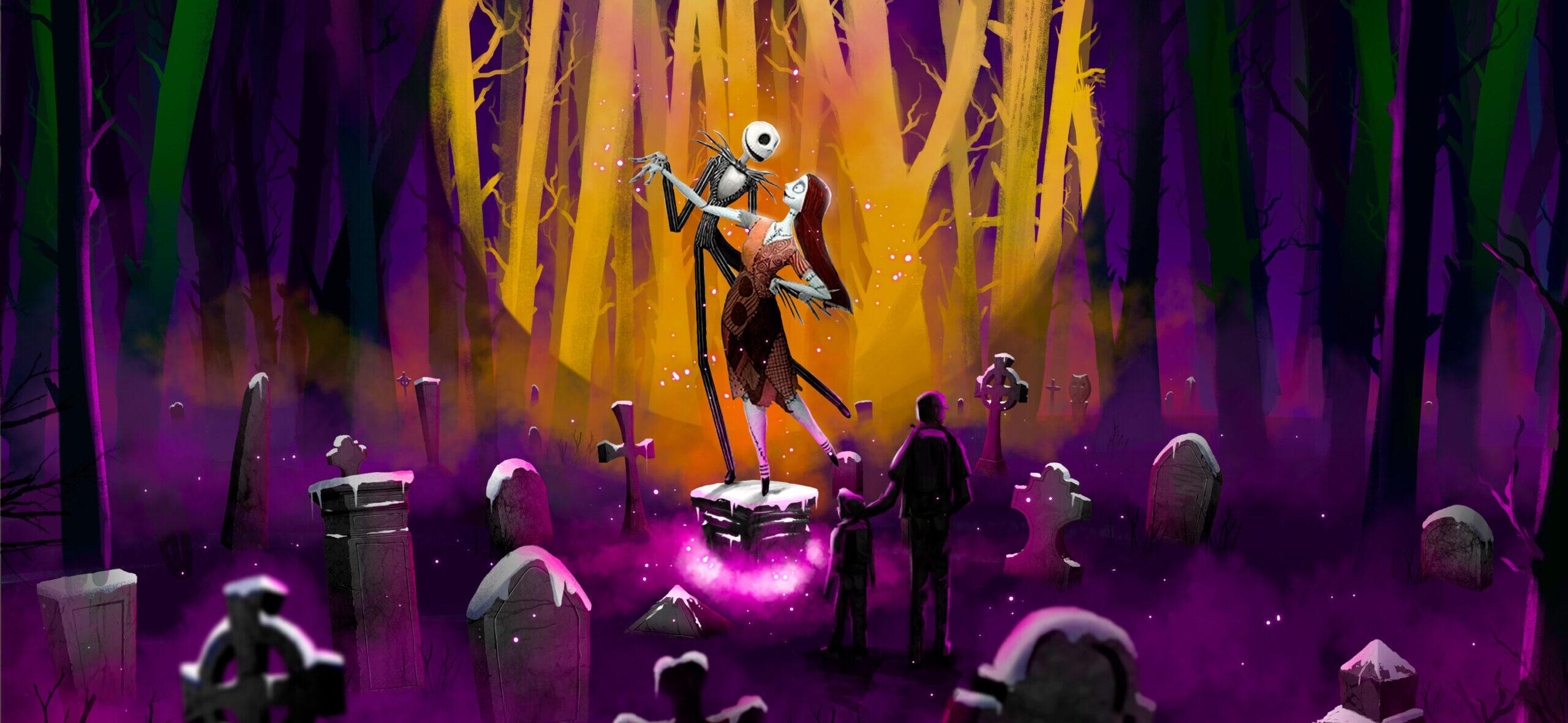 Rendering of Nightmare Before Christmas light trail