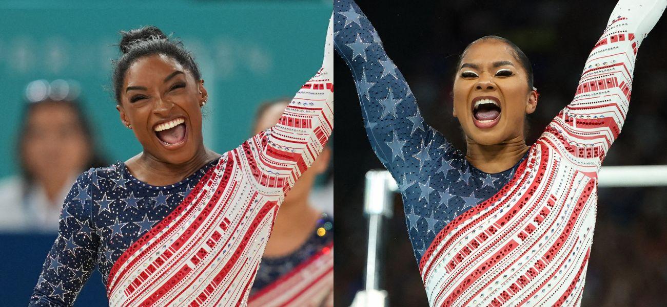 Simone Biles (left) Jordan Chiles (right)