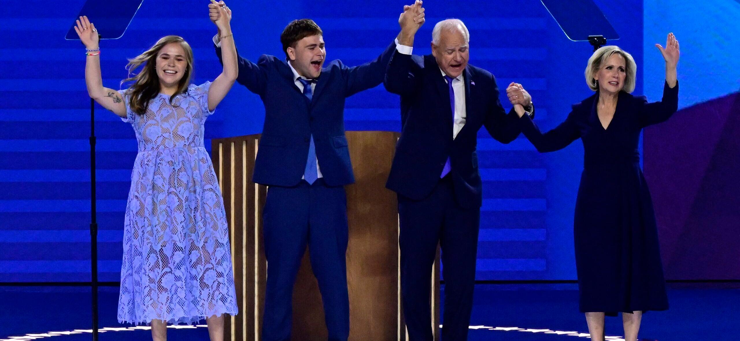 The Walz family celebrates Kamala Harris at DNC