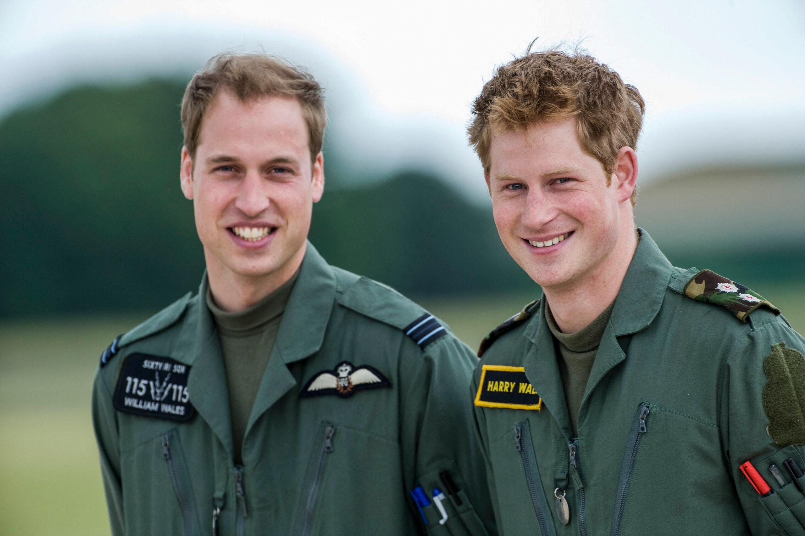 Prince William and Prince Harry at RAF Shawbury.