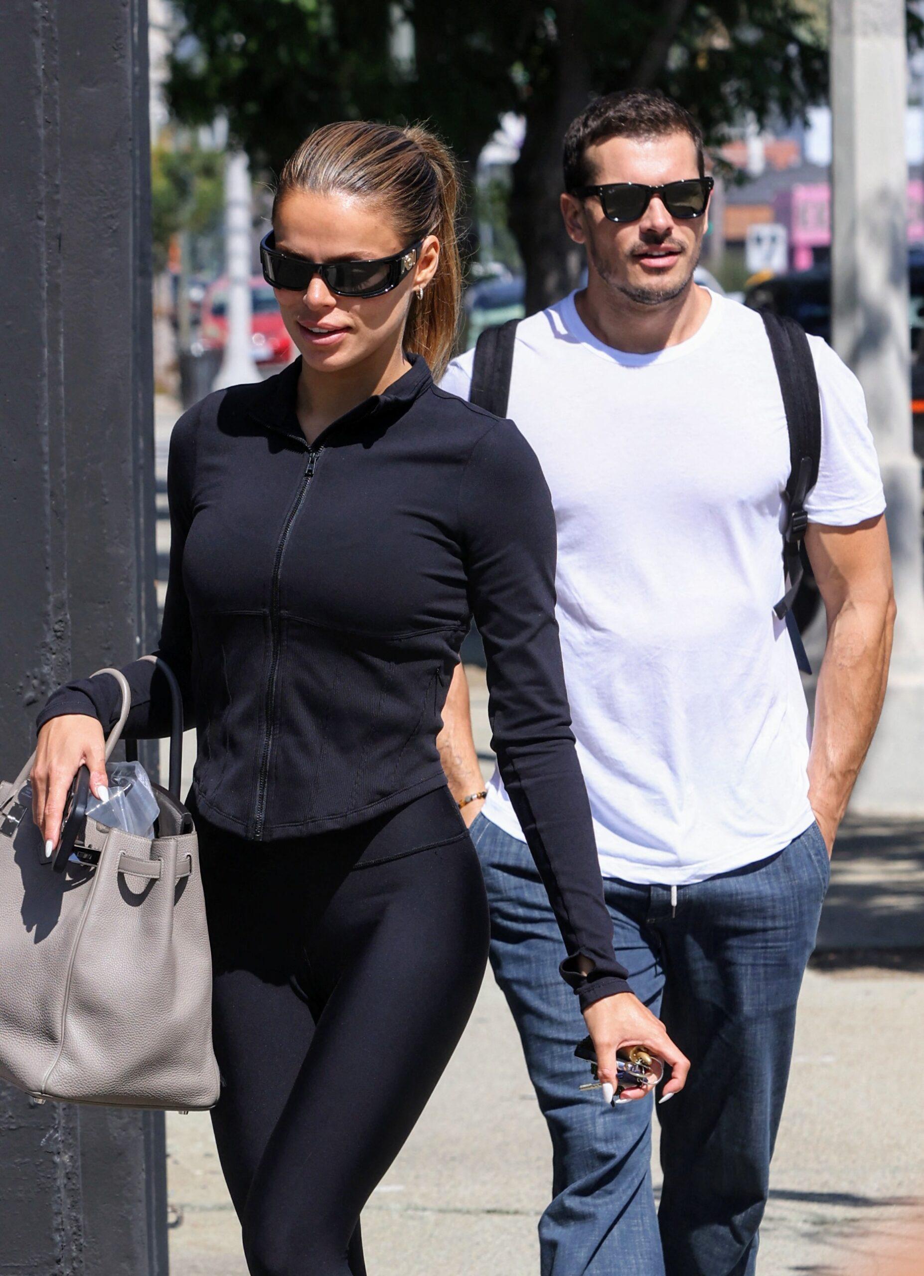 Brooks Nader and Gleb Savchenko are seen leaving dance rehearsals at DWTS