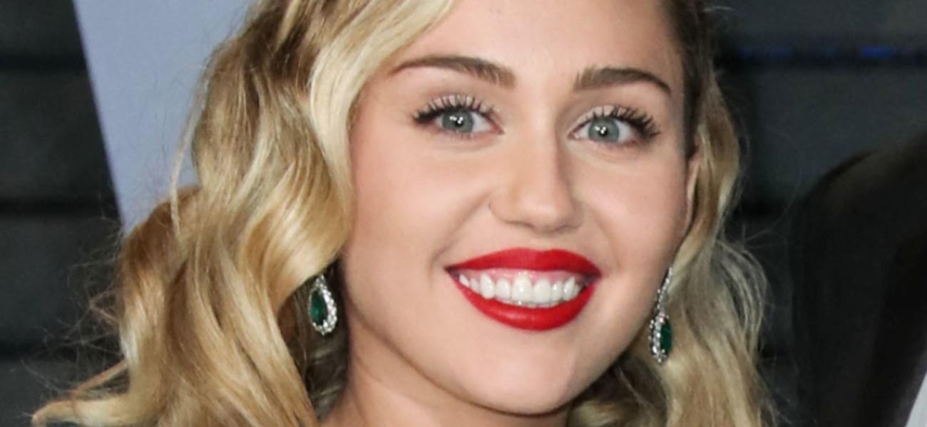 Miley Cyrus Frees The Nipple In Bathroom Crop Top