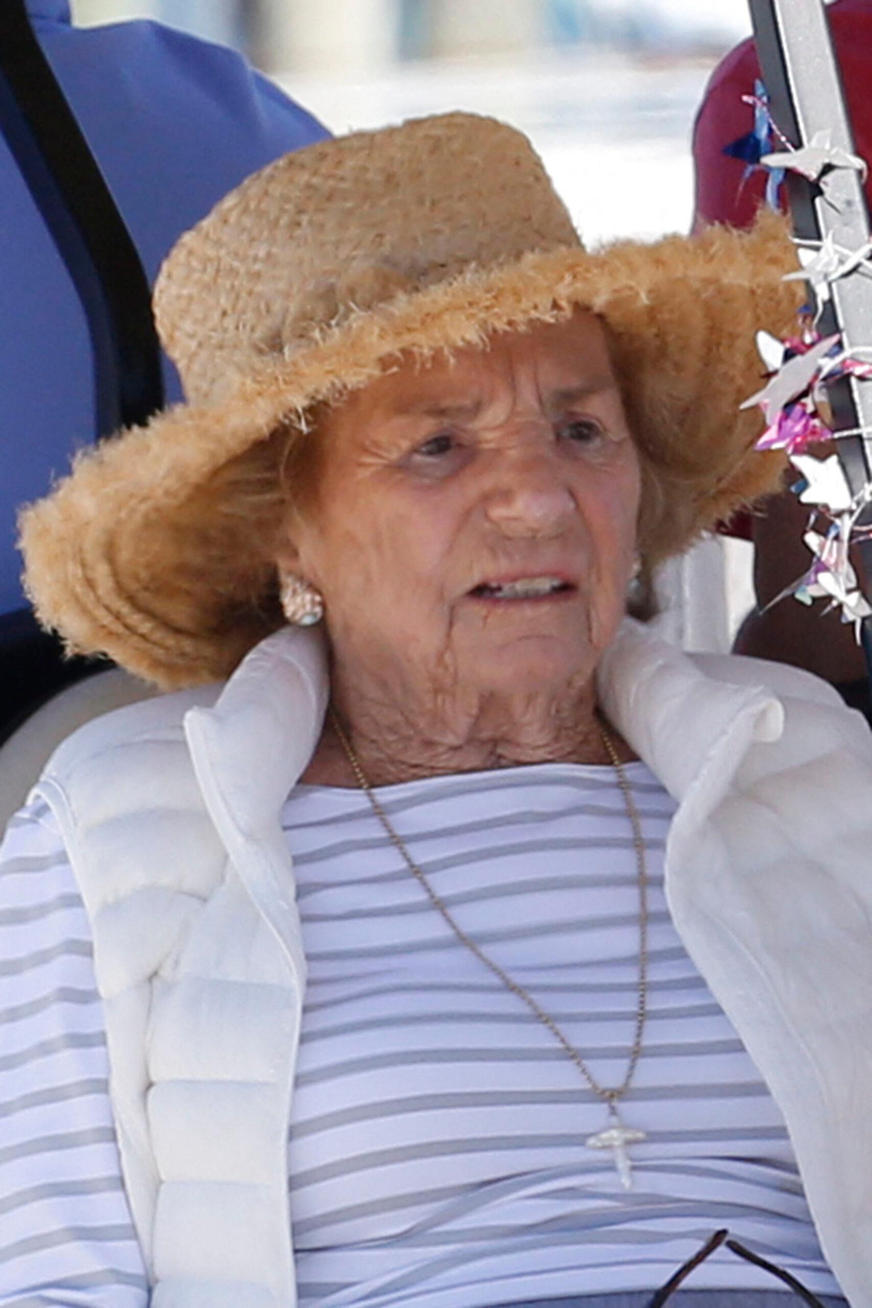 Ethel Kennedy while sailing