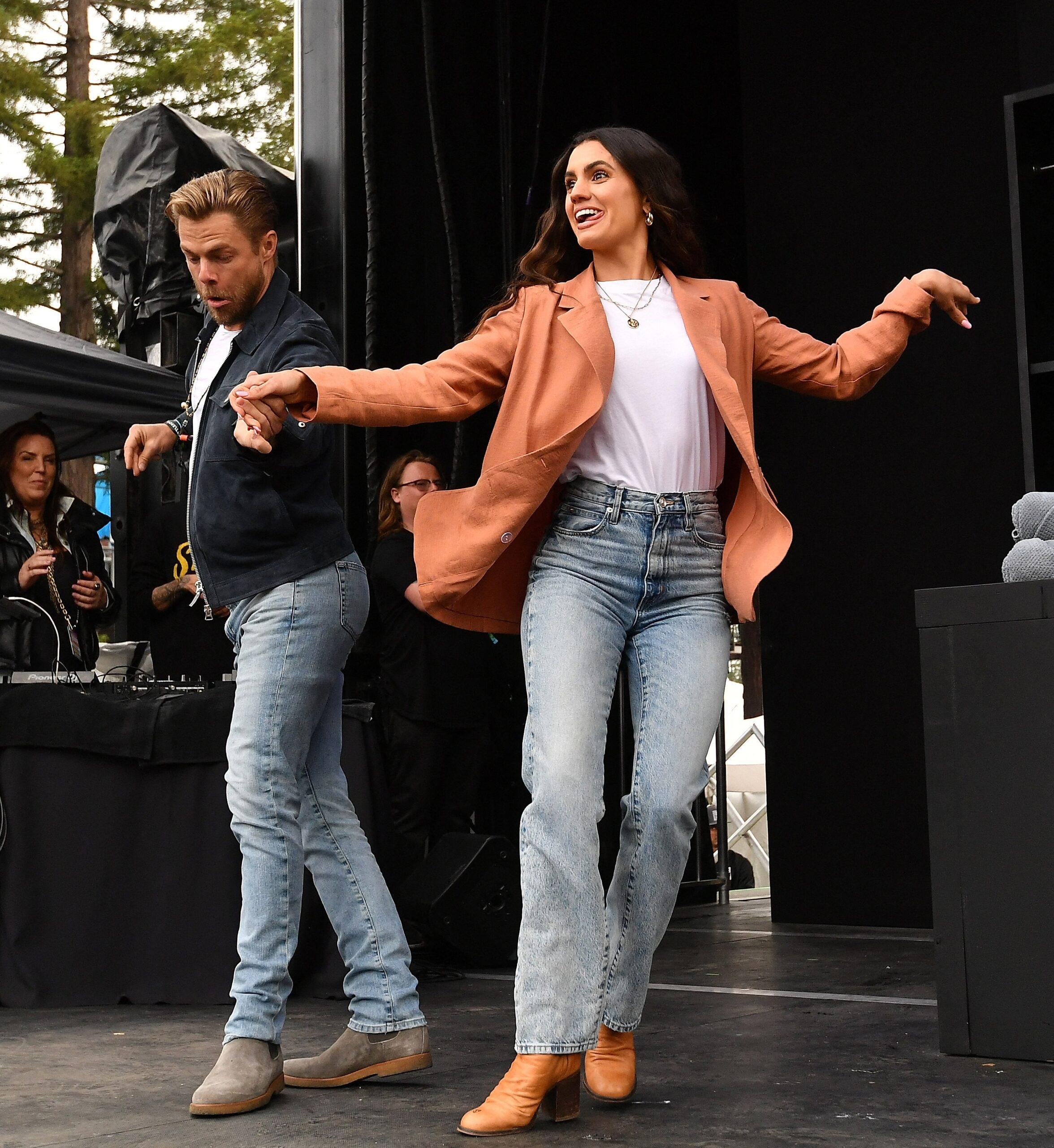 Derek Hough and Hayley Erbert dancing