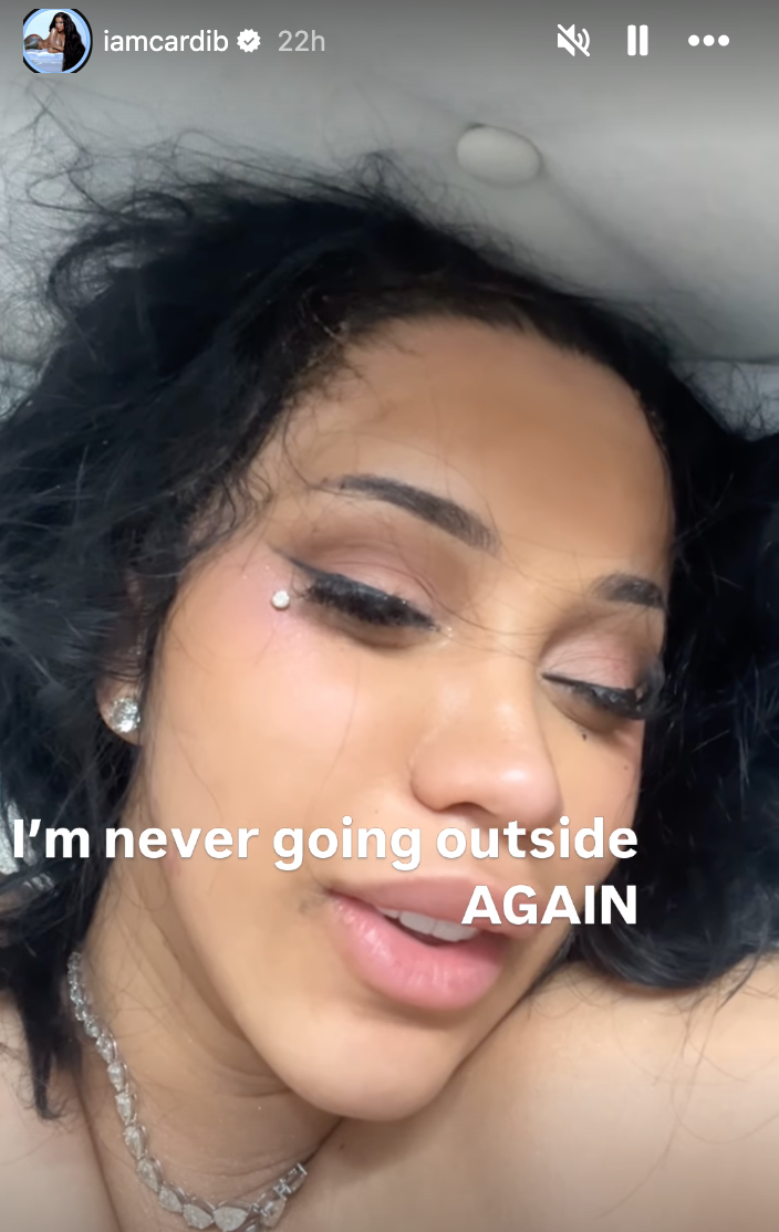 Cardi B in bed after epic party