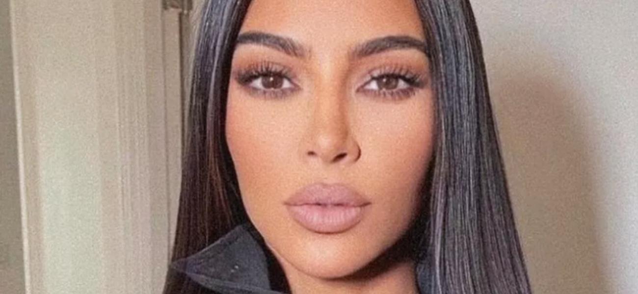 Kim Kardashian poses close up