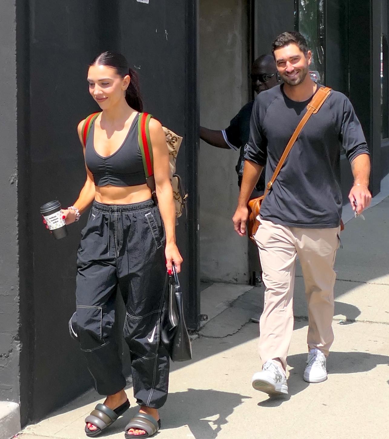 DWTS 'Jenna Johnson and The Bachelor Joey Graziadei are seen leaving rehearsals