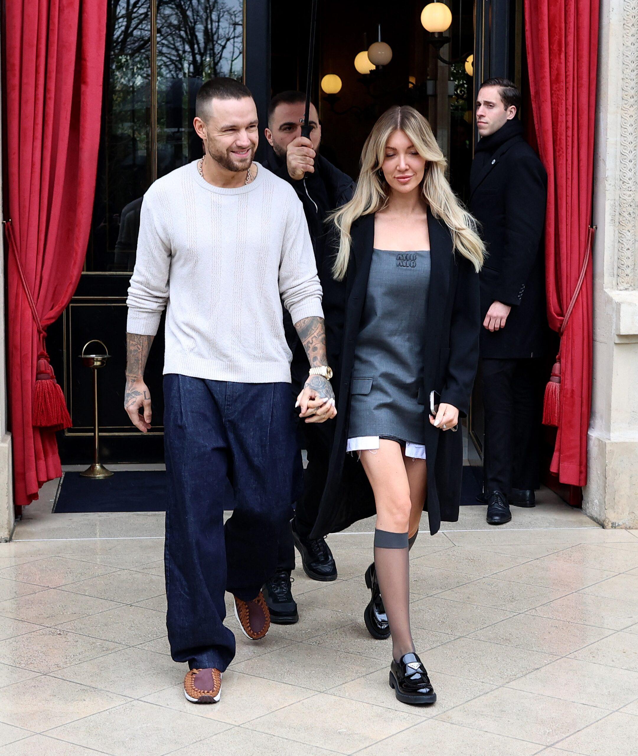 Liam Payne and Kate Cassidy at their hotel in Paris