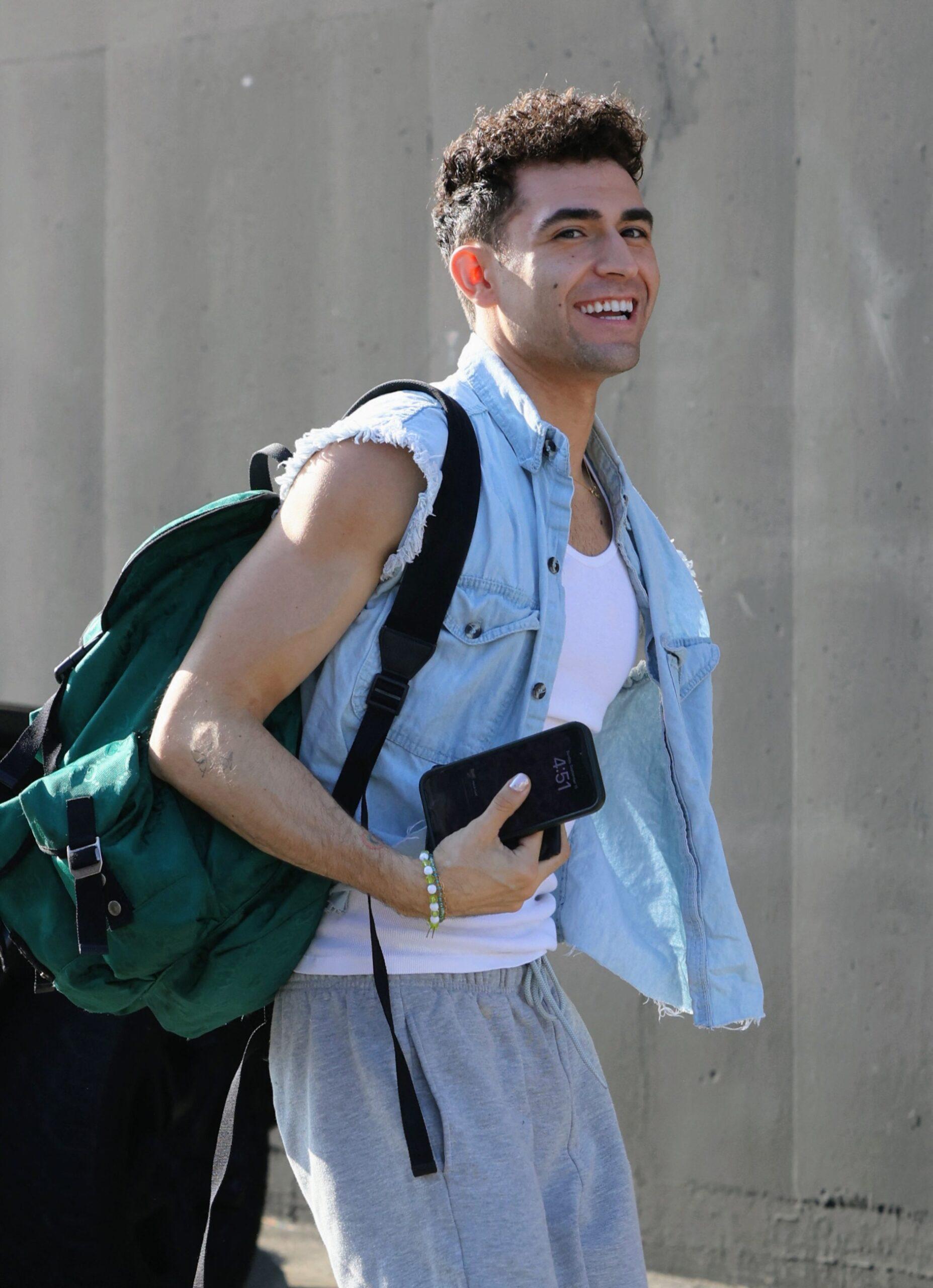 Ezra Sosa arrives at DWTS practice