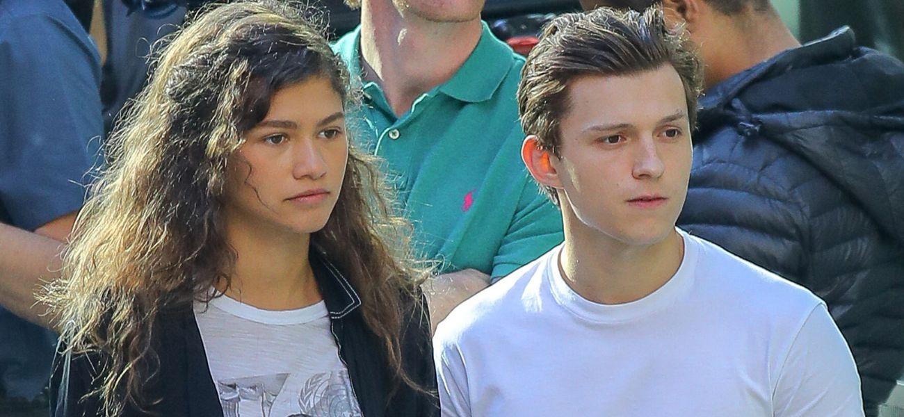 Zendaya and Tom Holland on set of Spider-Man