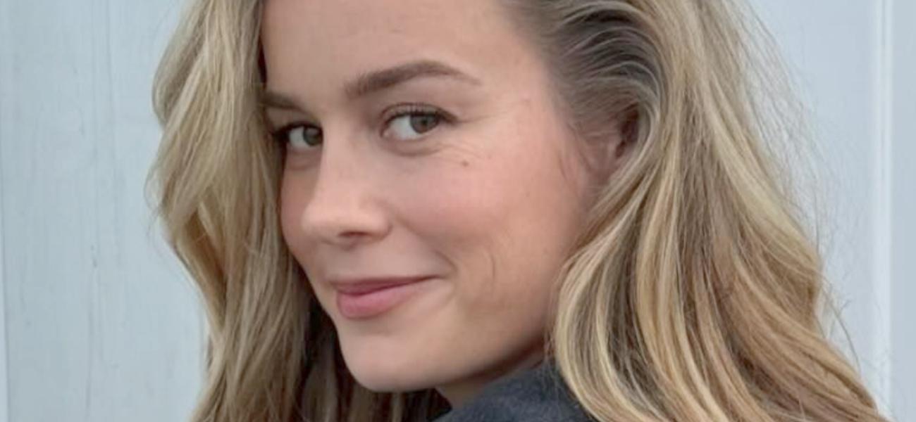 Brie Larson Wears Nothing Beneath Her Braless Open Jacket