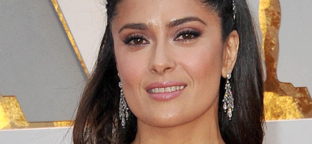 Salma Hayek poses close up