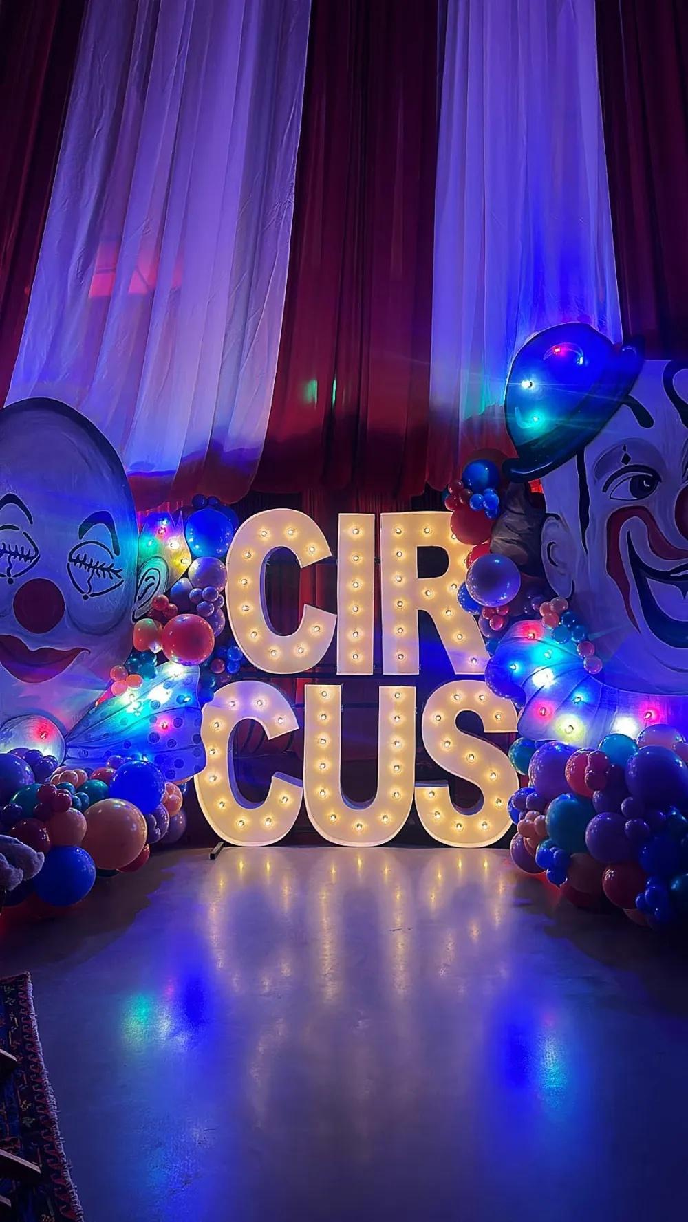 Circus sign at Bills Halloween party