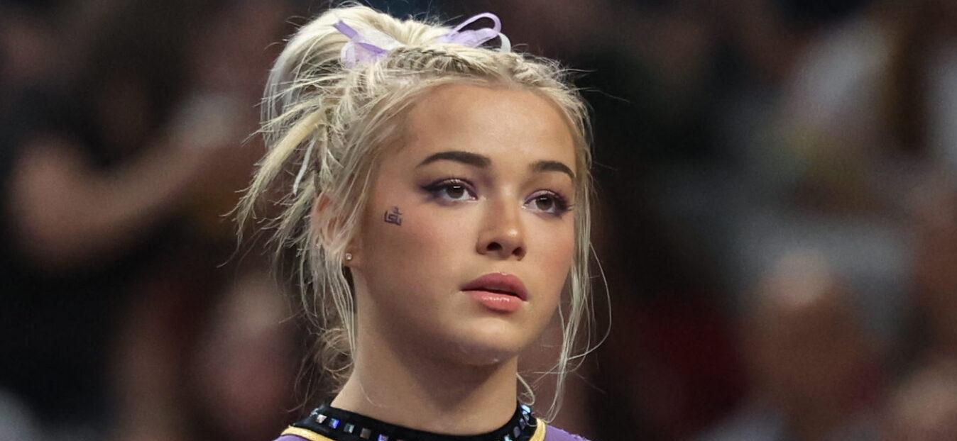 April 15, 2023: Olivia Dunne (LSU) during the 2023 NCAA National Collegiate Women's Gymnastics Championships Final at Dickies Arena in Fort Worth, Texas. Melissa J. Perenson/Cal Sport Media(Credit Image: © Melissa J. Perenson/Cal Sport Media) Newscom/(Mega Agency TagID: csmphotothree084632.jpg) [Photo via Mega Agency]