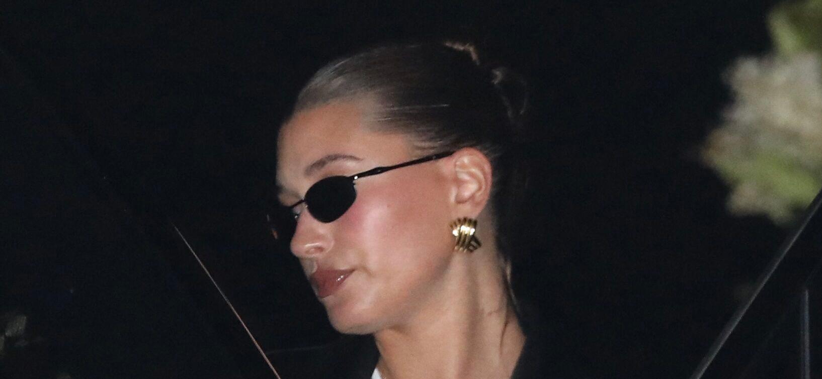 Hailey Bieber seen leaving Nobu in July.