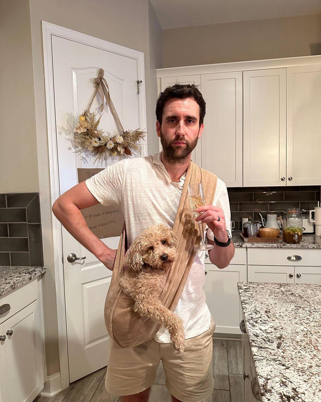 Matthew Lewis and his dog